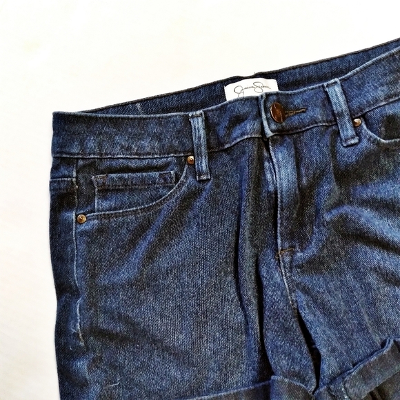 Jessica Simpson Forever Roll Cuff Dark Wash Denim Shorts Size 27 - Picture 3 of 7